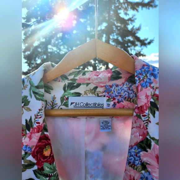 Vintage linen floral blazer - Picture 2 of 4